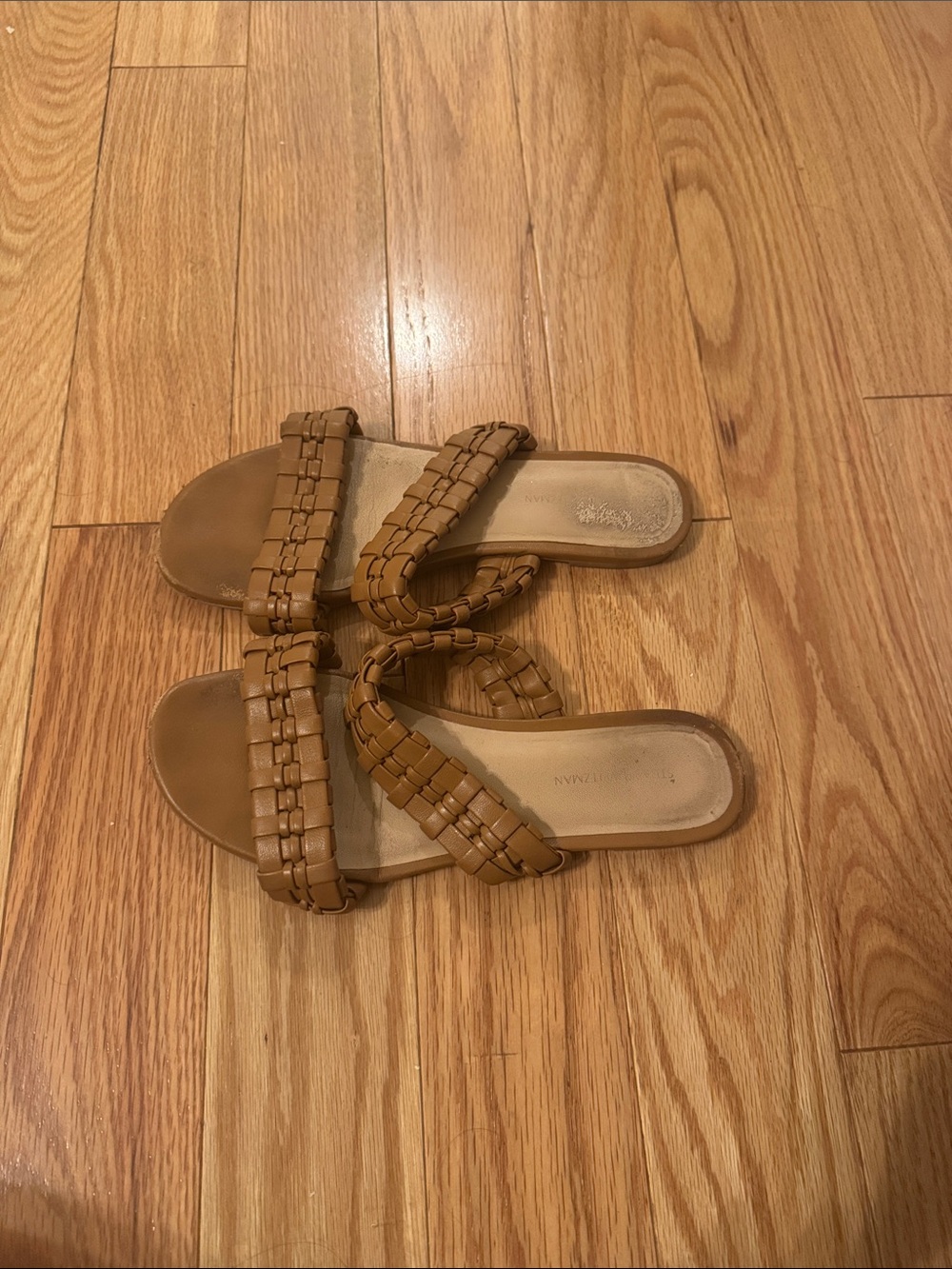 Stuart Weitzman Woven Slide Sandals